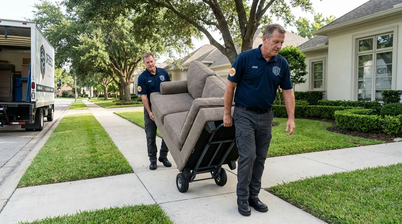 Local residential moving crew loading furniture in Watseka, IL